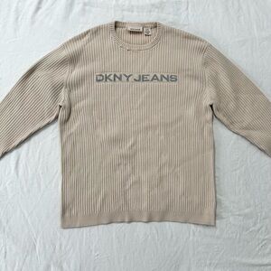 DKNY Men's Beige Crewneck Sweater
